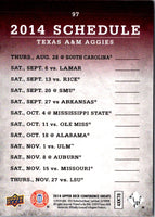 2014 Upper Deck Conference Greats Texas A&M Team Schedule #97
