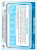 2011 Bowman Chrome Prospects Thomas Layne