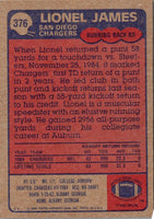 1985 Topps Lionel James #376 Rookie