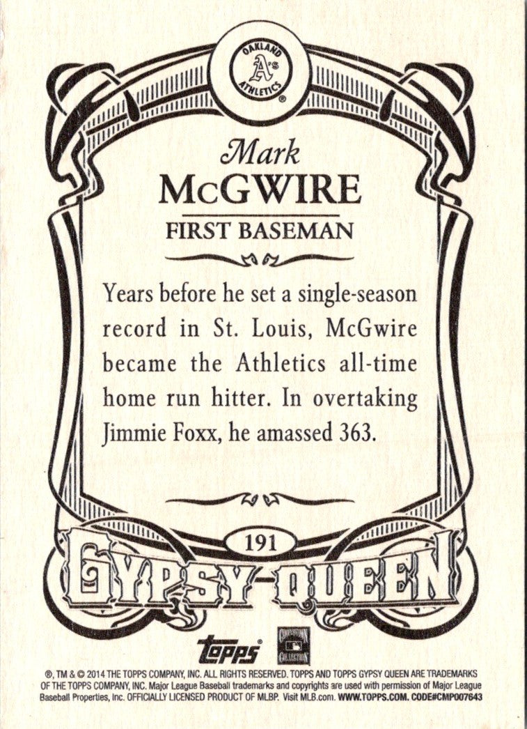 2014 Topps Gypsy Queen Mark McGwire