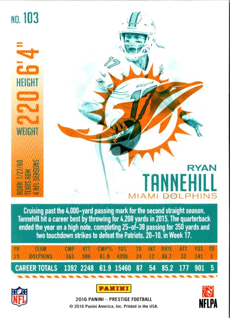 2016 Panini Prestige Ryan Tannehill