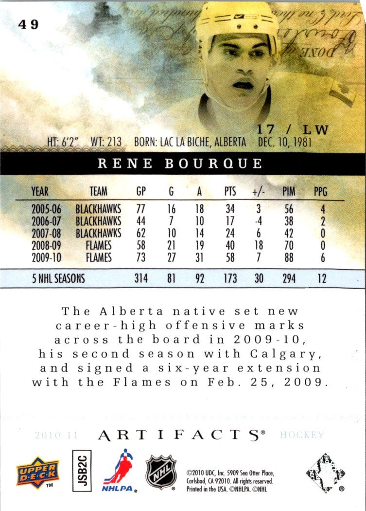 2010 Upper Deck Artifacts Rene Bourque