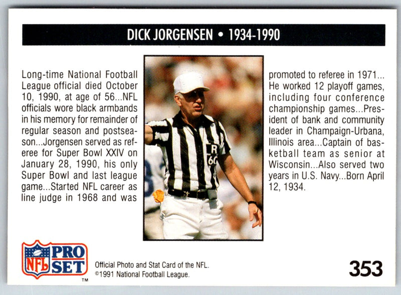 1991 Pro Set Dick Jorgensen