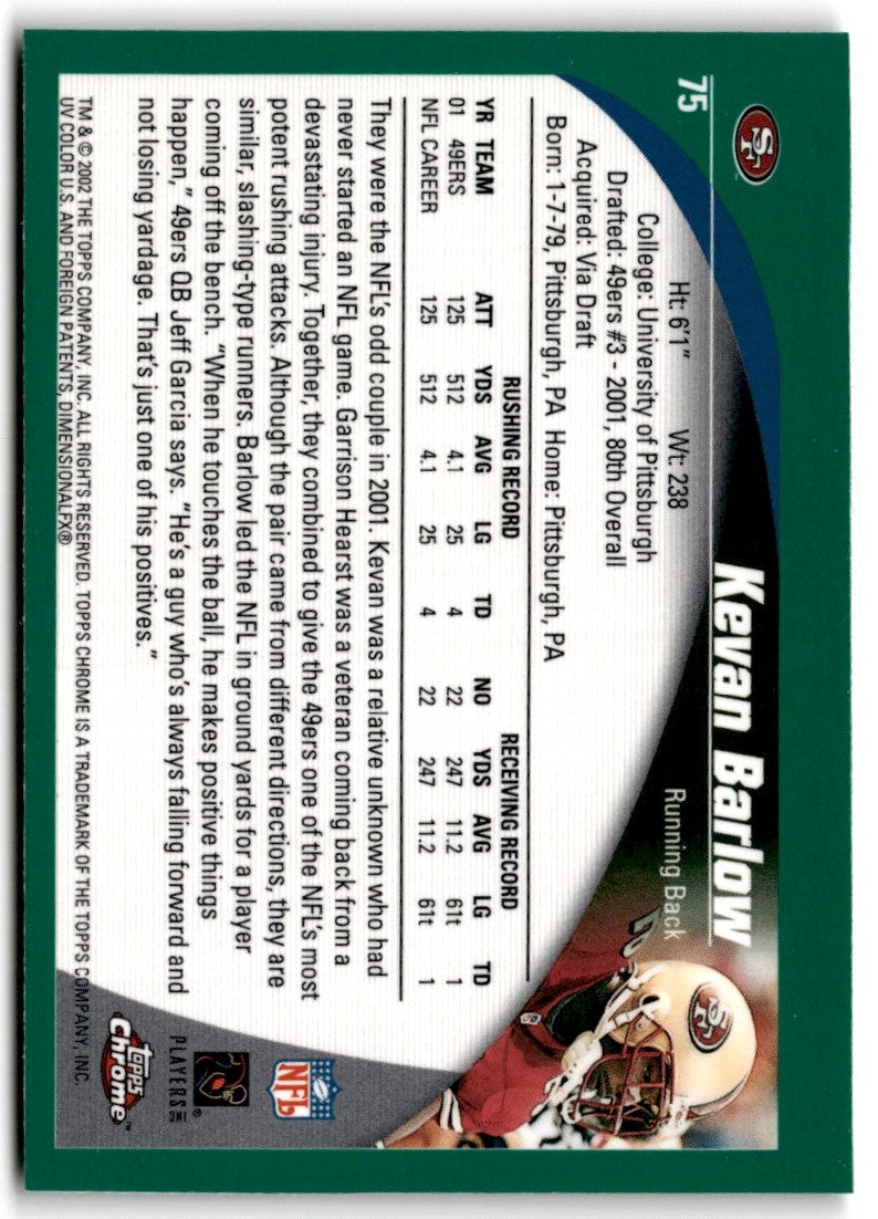 2002 Topps Chrome Kevan Barlow