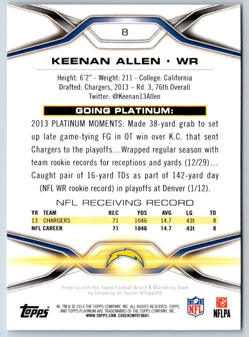 2014 Topps Platinum Keenan Allen