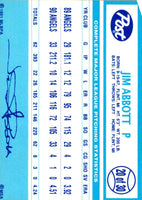 1991 Post Cereal Jim Abbott #20