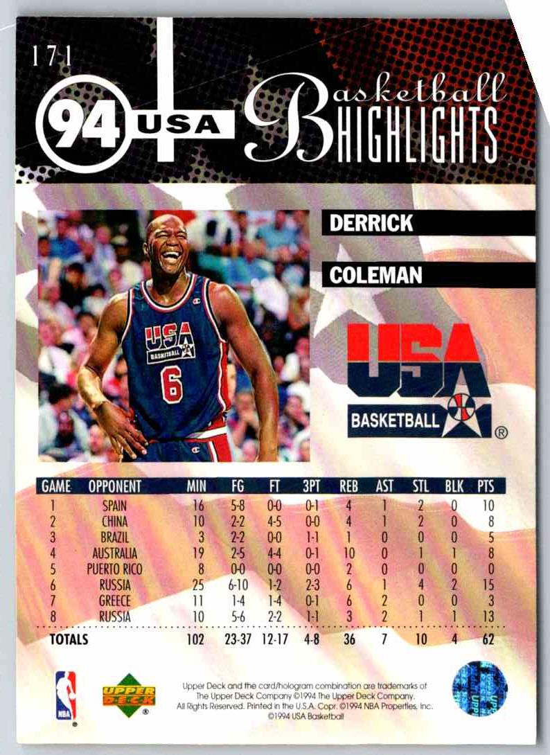 1995 Upper Deck Derrick Coleman