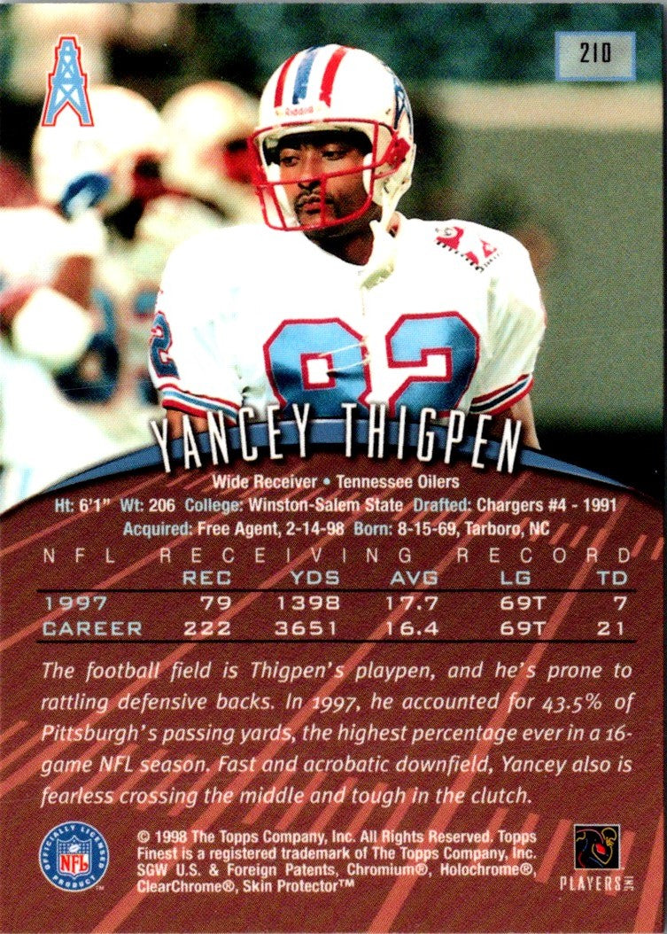 1998 Finest Yancey Thigpen