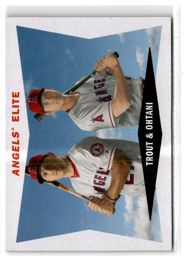 2020 Topps Archives 1960 Combo Cards Mike Trout/Shohei Ohtani #60CC-TO