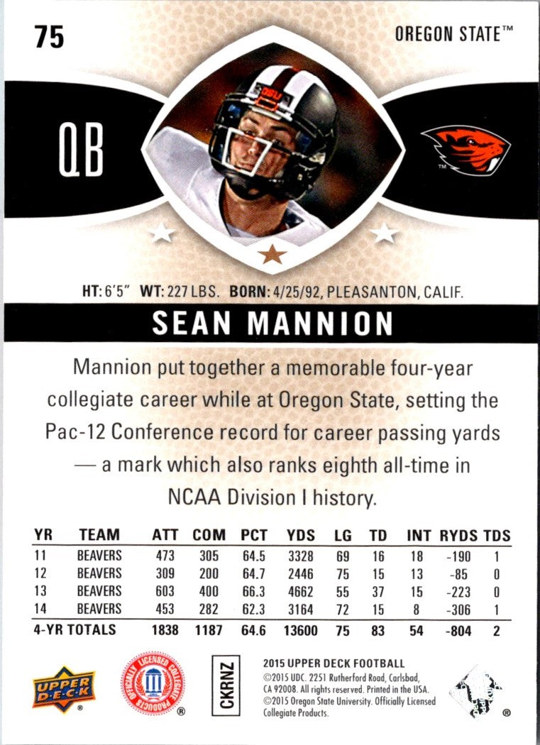 2015 Upper Deck Sean Mannion