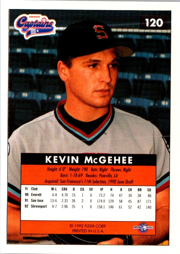 1992 Fleer Excel Kevin McGehee