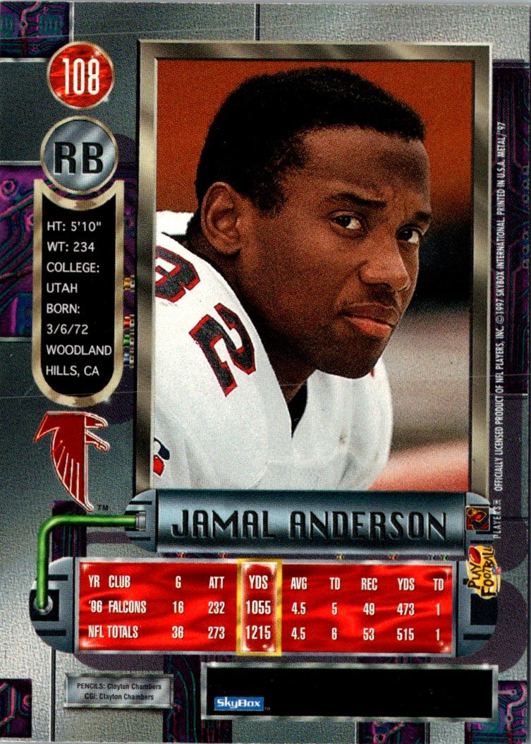 1997 Metal Universe Jamal Anderson