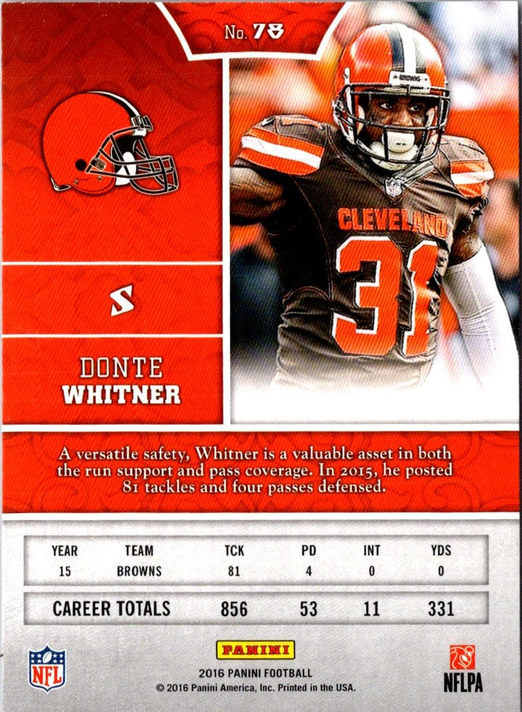 2016 Panini Donte Whitner