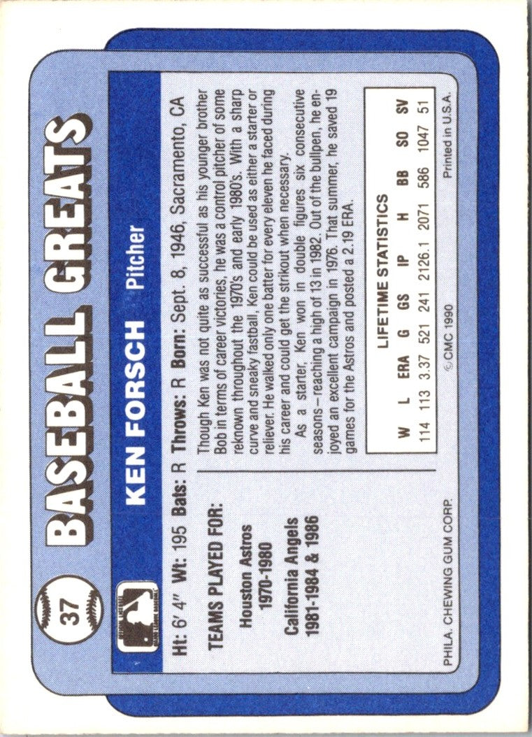 1990 Swell Baseball Greats Ken Forsch