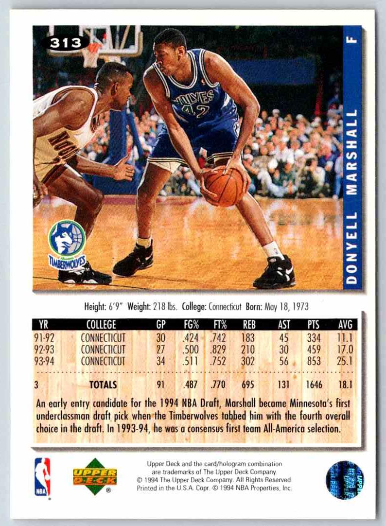 1994 Upper Deck Donyell Marshall