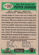 1991 Bowman Pepper Johnson