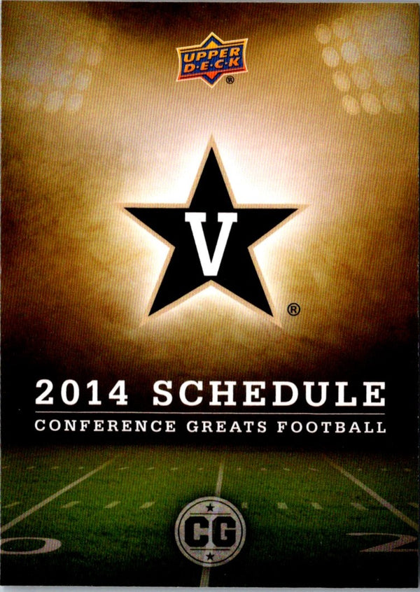 2014 Upper Deck Conference Greats Vanderbilt Team Schedule #92