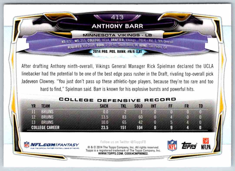 2014 Topps Anthony Barr