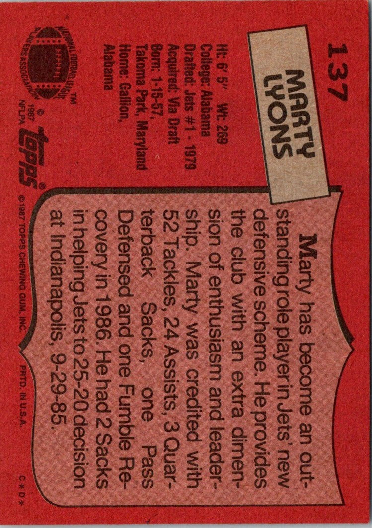 1987 Topps Marty Lyons