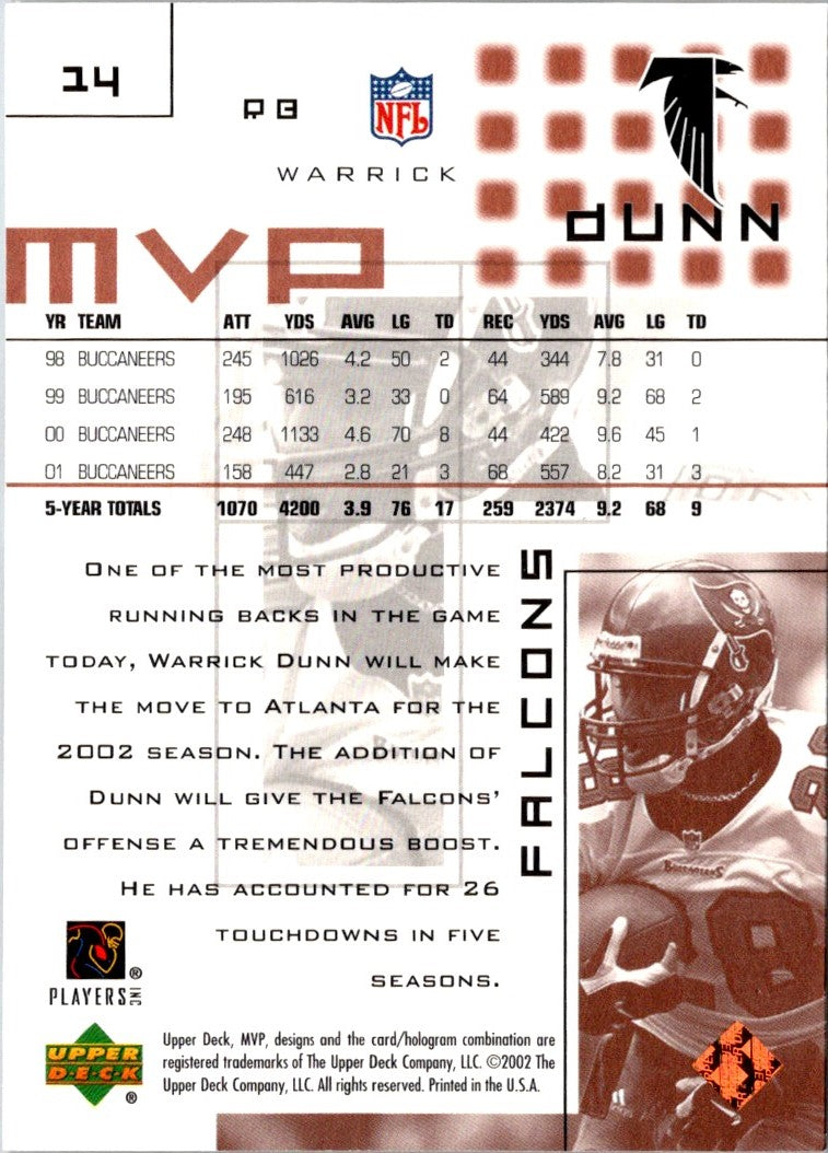 2002 Upper Deck MVP Warrick Dunn