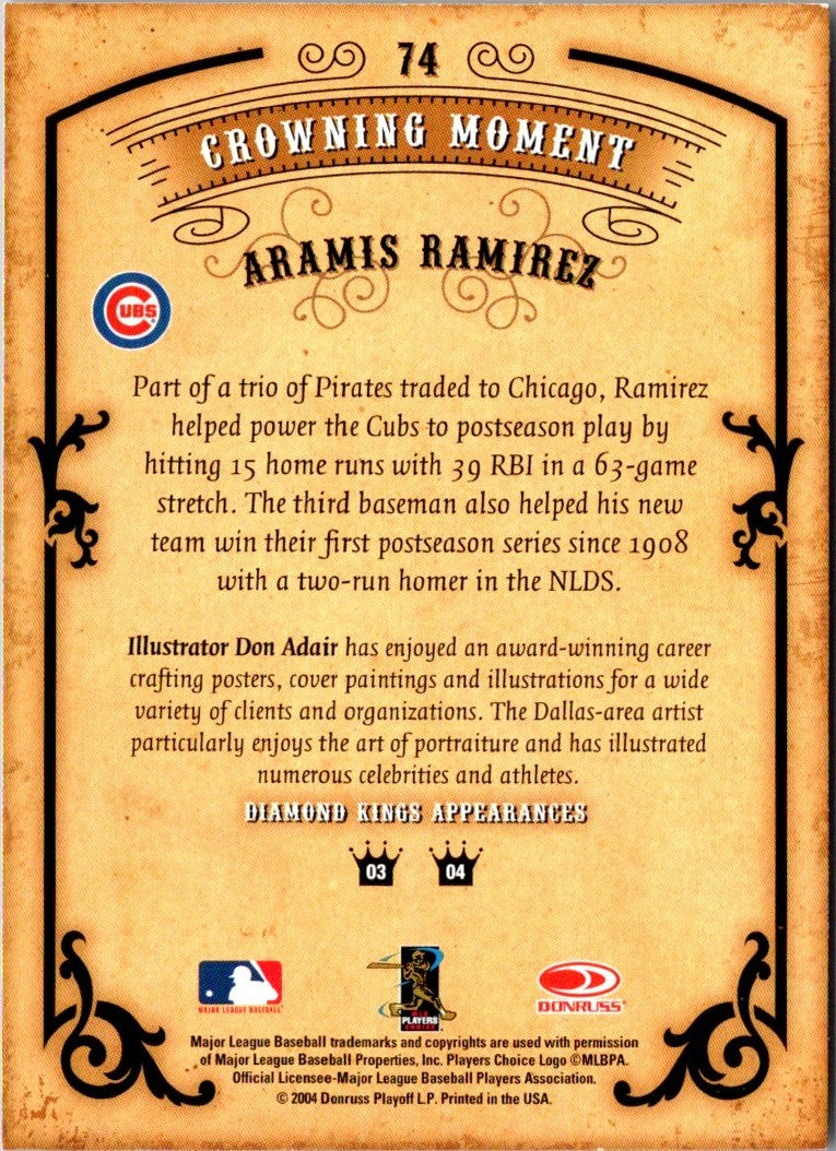 2004 Donruss Diamond Kings Aramis Ramirez