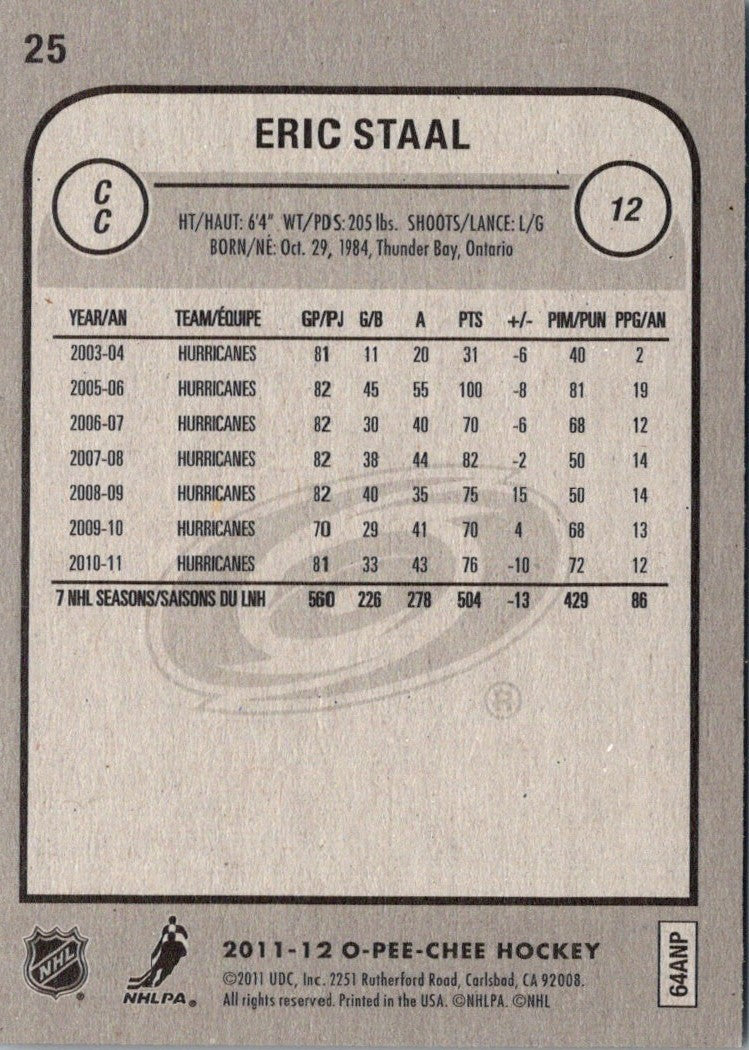 2011 O-Pee-Chee Eric Staal