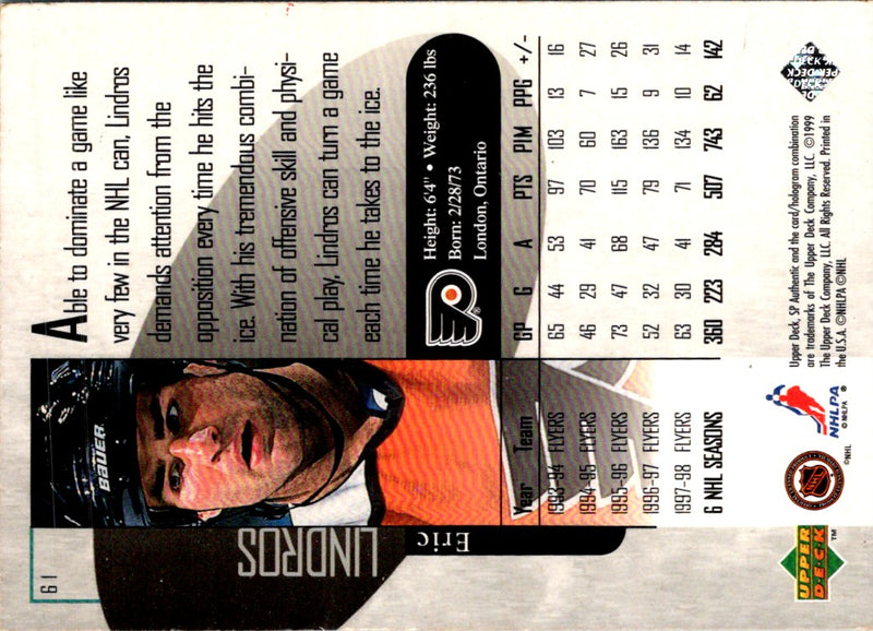 1998 SP Authentic Eric Lindros