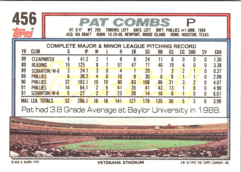 1992 Topps Pat Combs