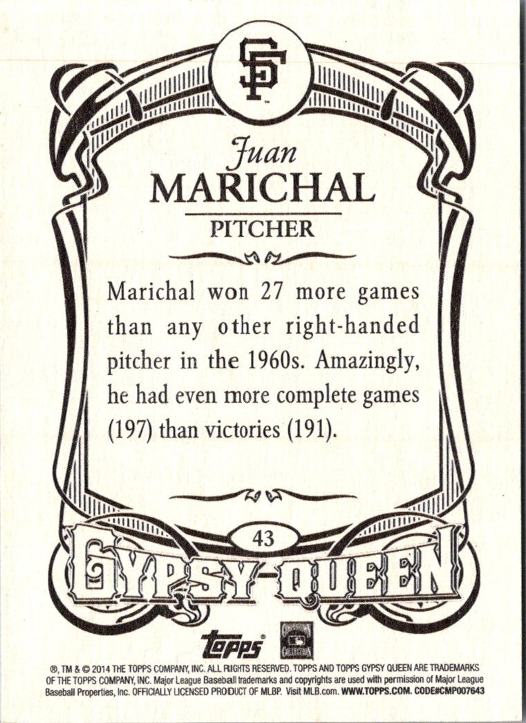 2014 Topps Gypsy Queen Juan Marichal