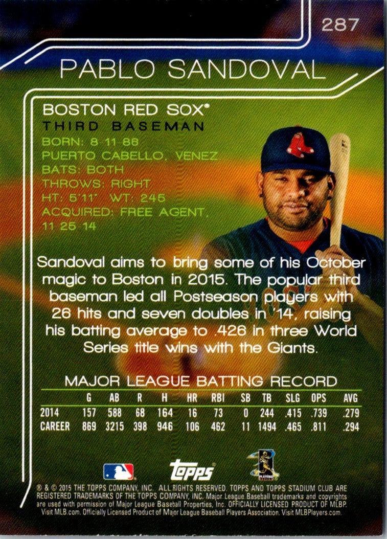 2015 Stadium Club Pablo Sandoval