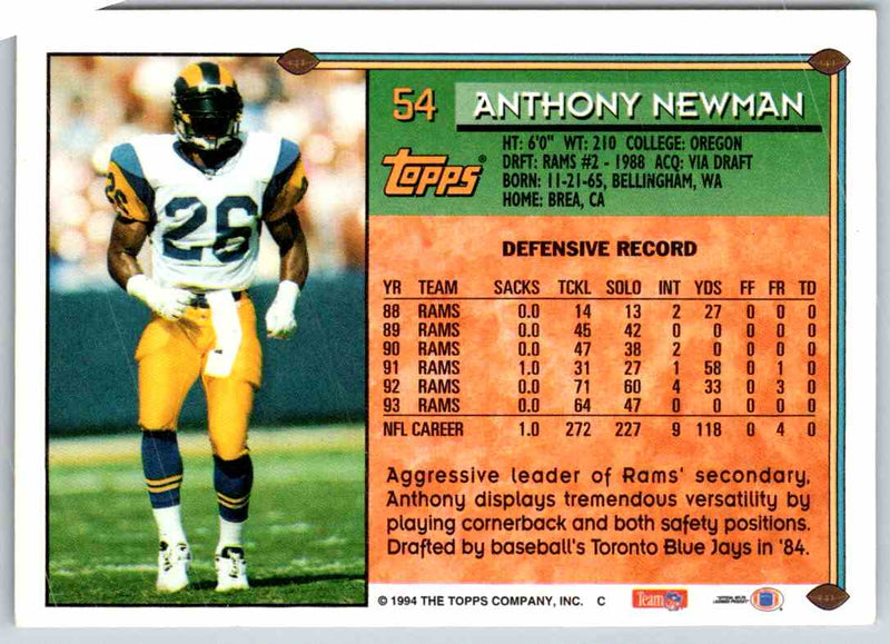 1994 Topps Anthony Newman