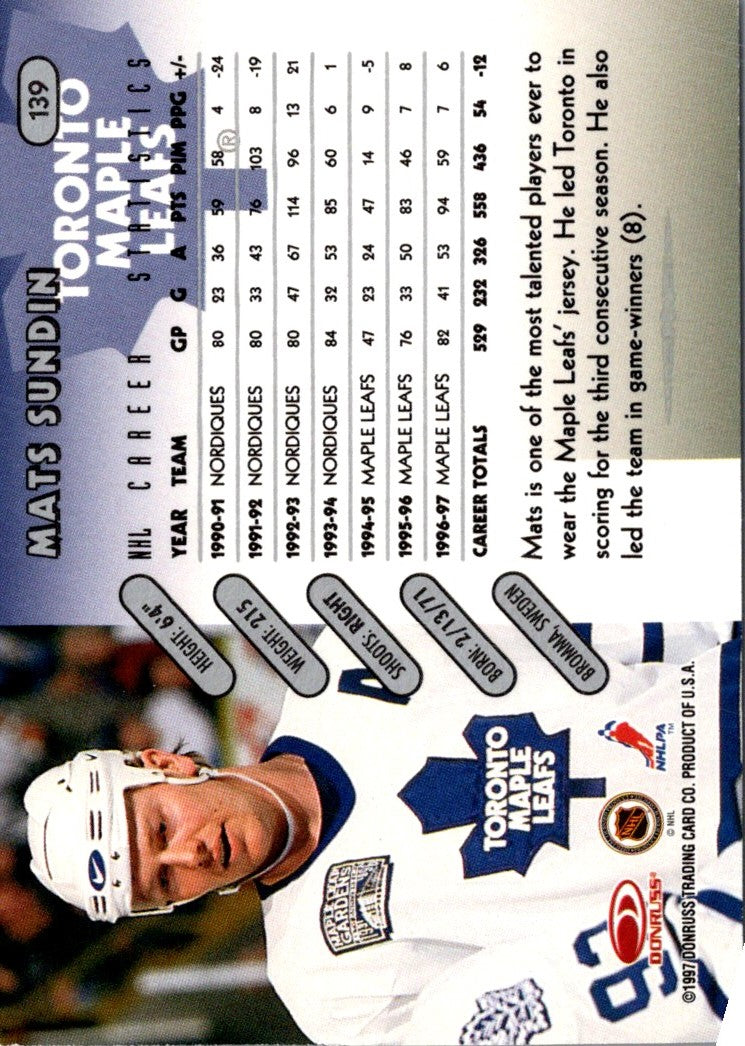 1997 Donruss Mats Sundin