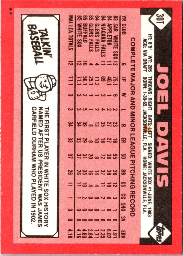 1986 Topps Traded Joel Davis