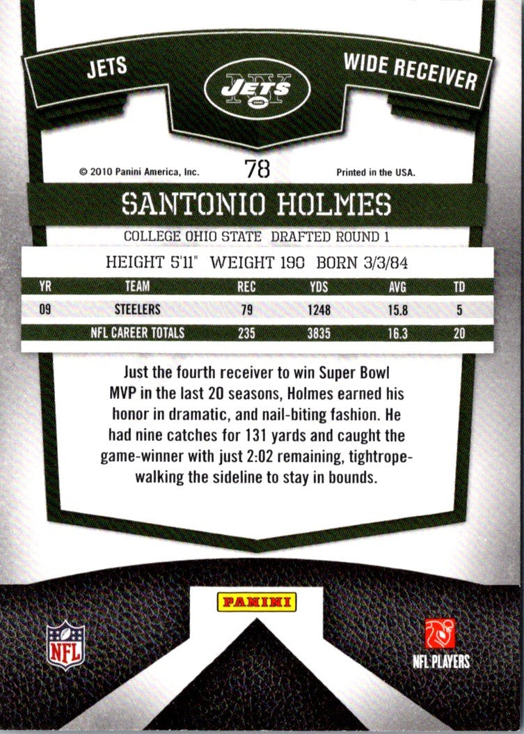 2010 Donruss Elite Santonio Holmes