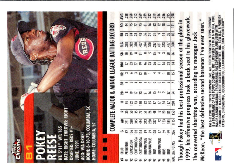 2000 Topps Pokey Reese