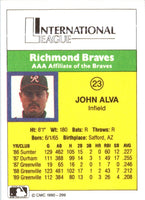 1990 CMC Richmond Braves John Alva #23