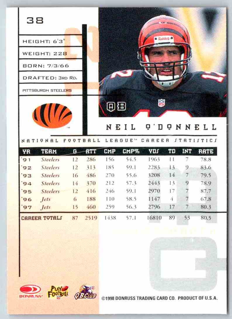 1998 Leaf Rookies And Stars Neil O'Donnell