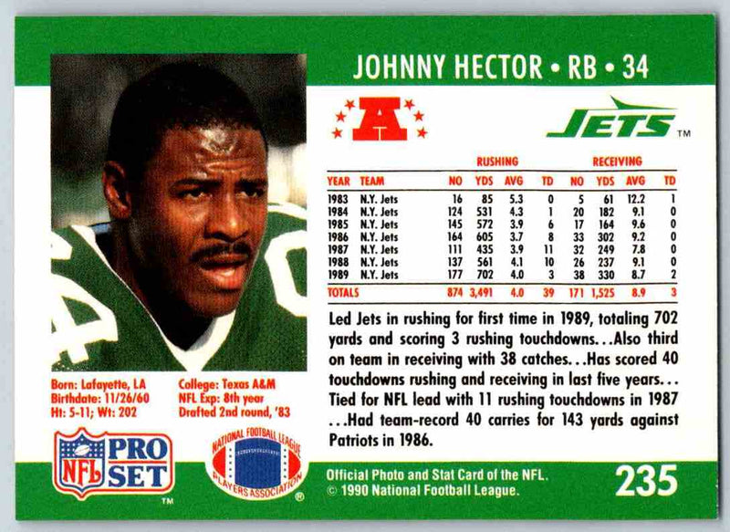 1990 Pro Set Johnny Hector