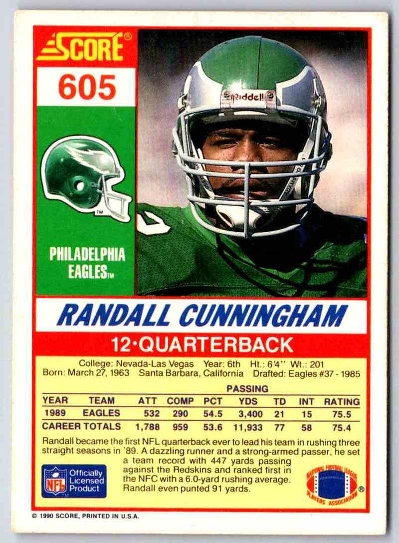 1990 Score Randall Cunningham