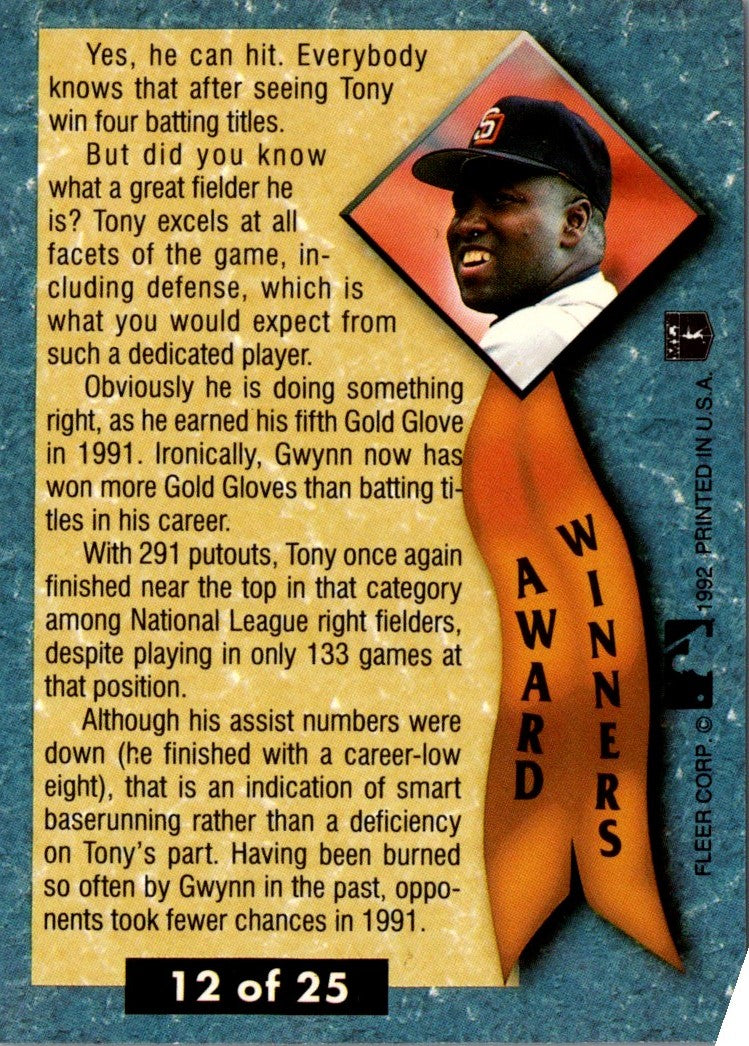 1992 Ultra Award Winners Tony Gwynn