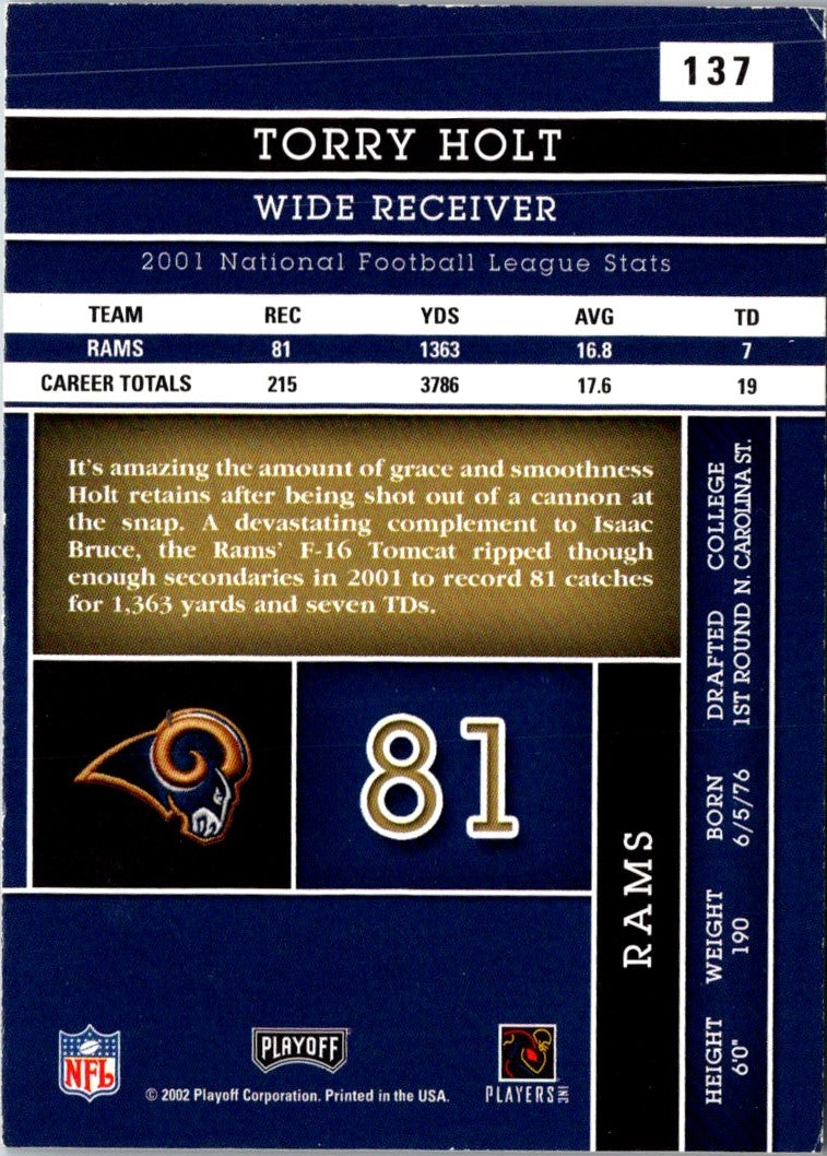 2002 Playoff Absolute Memorabilia Torry Holt
