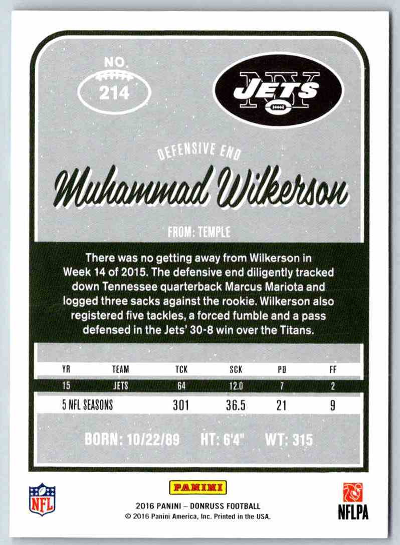 2016 Donruss Muhammad Wilkerson