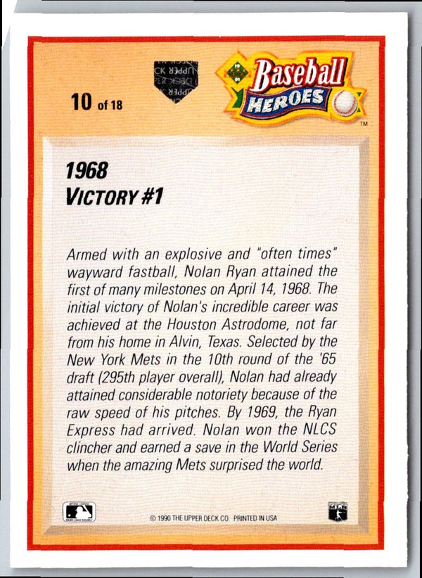 1990 Historic Limited Edition Nolan Ryan Series 1 Nolan Ryan #1