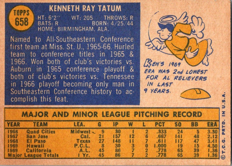 1970 Topps Ken Tatum