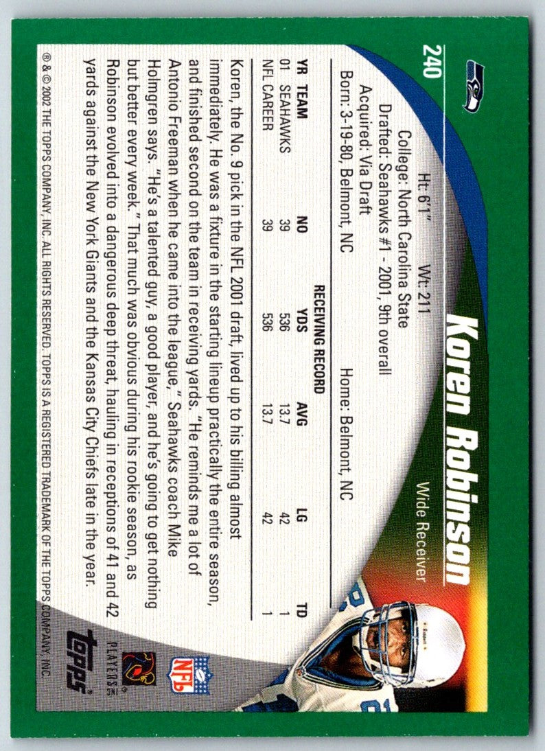 2002 Topps Koren Robinson