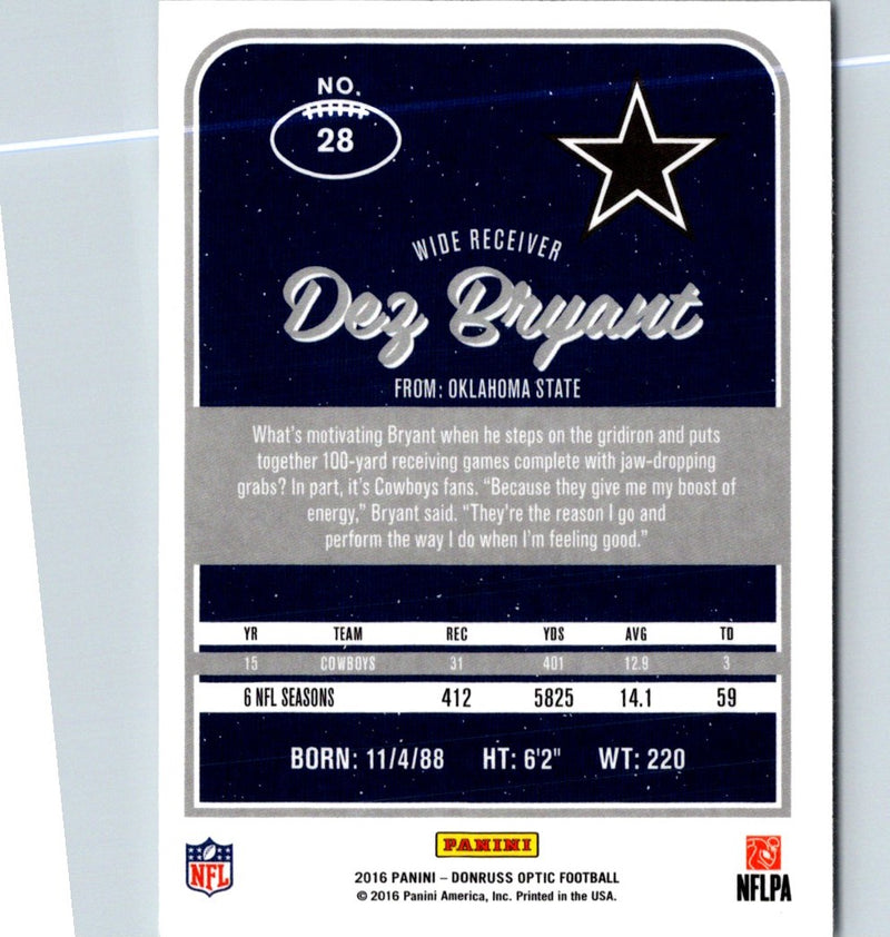 2016 Donruss Optic Dez Bryant