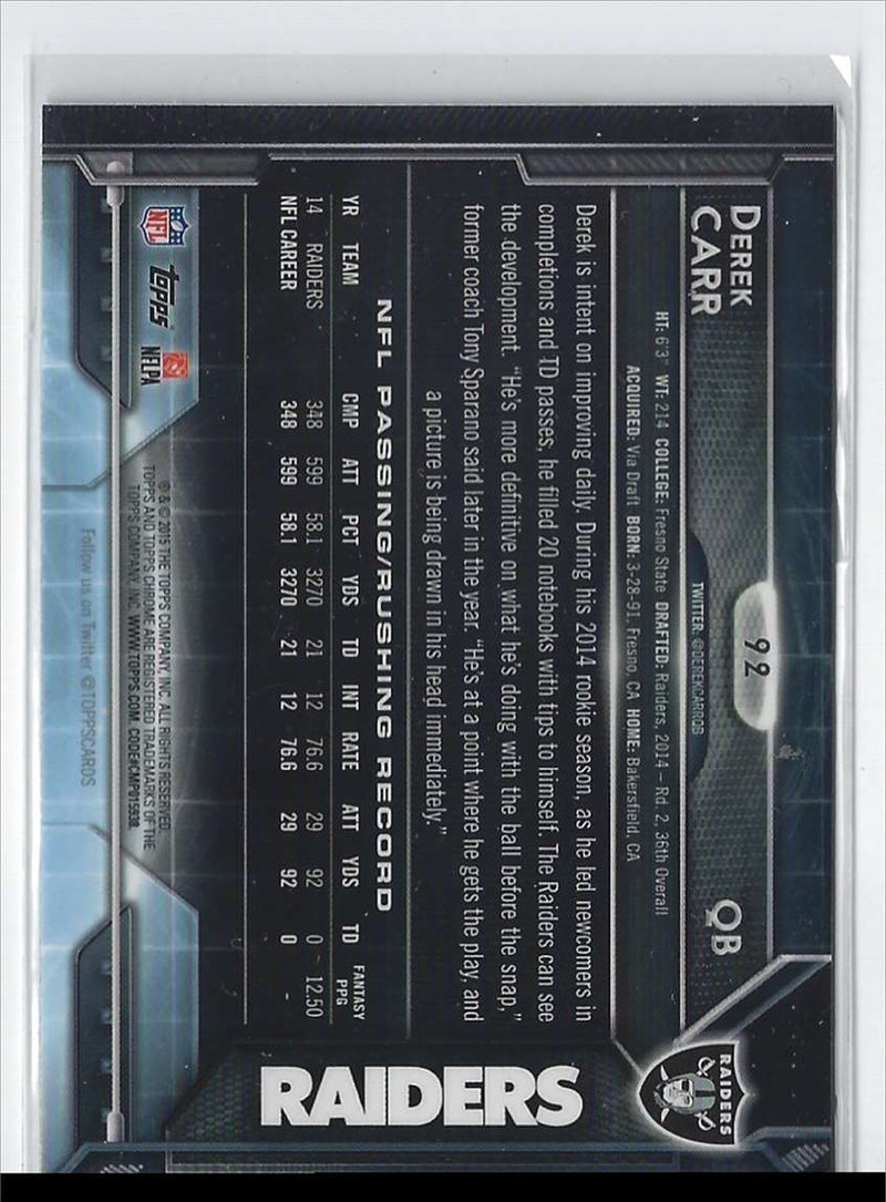 2015 Topps Chrome Derek Carr