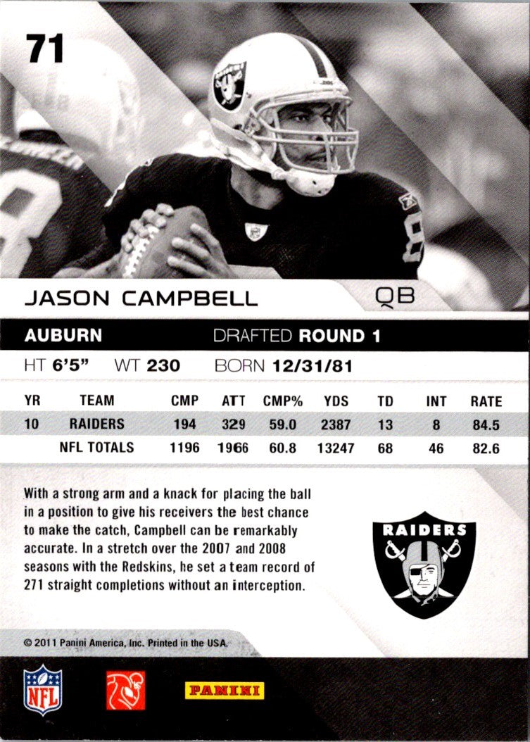 2011 Panini Absolute Memorabilia Jason Campbell