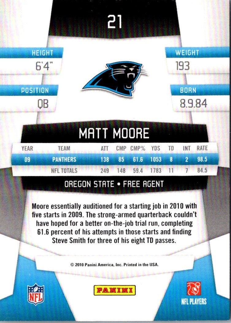 2010 Panini Certified Matt Moore