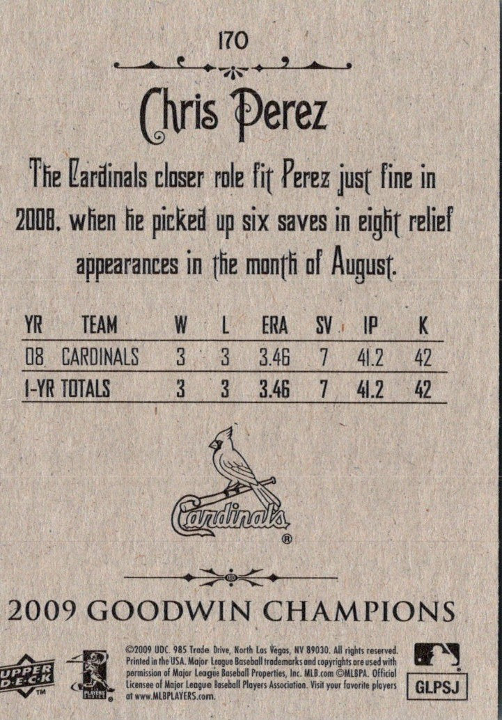 2009 Upper Deck Goodwin Champions Chris Perez